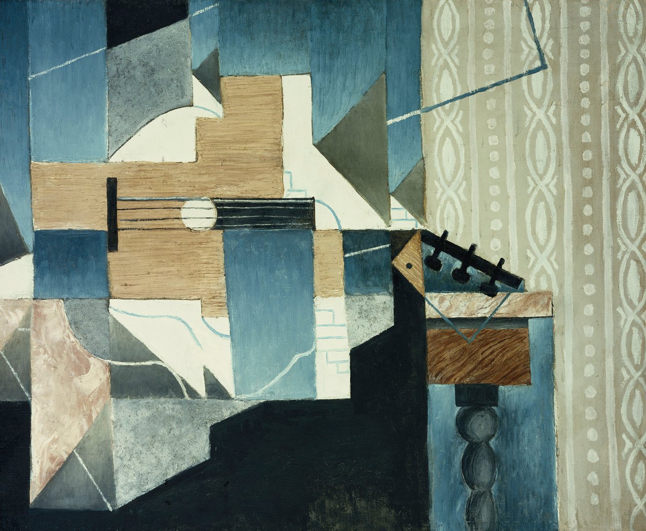 Gitar på bordet; Gitaren på bordet, 1913 av Juan Gris