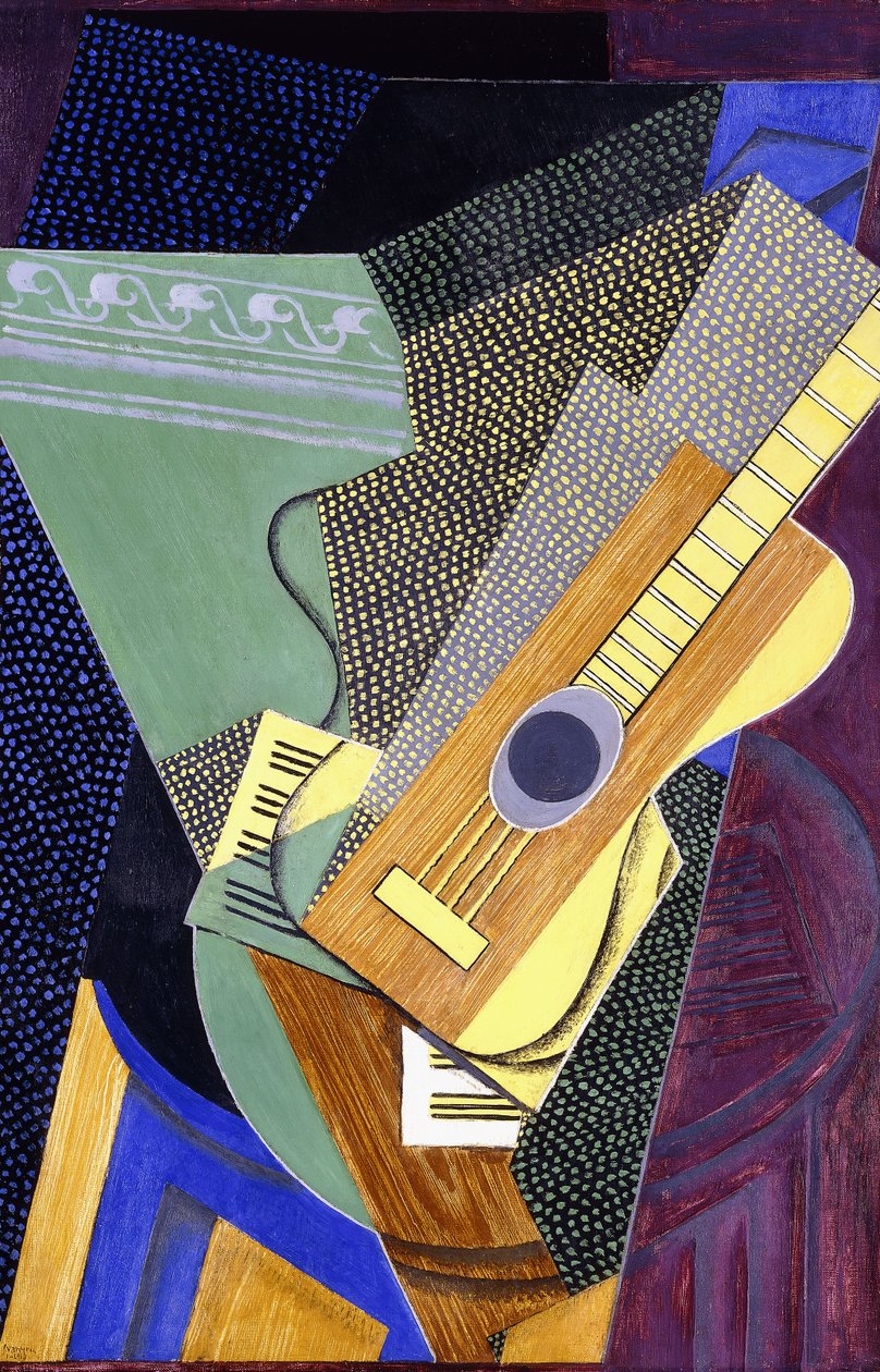 Gitar på et bord; Gitar på et bord, 1916 av Juan Gris