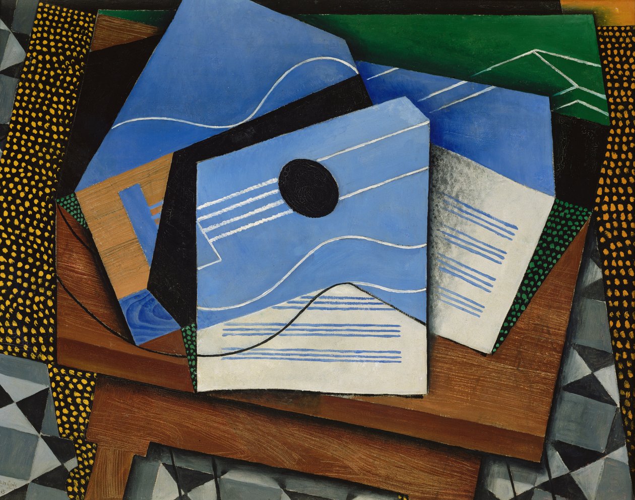 Gitar på et bord av Juan Gris