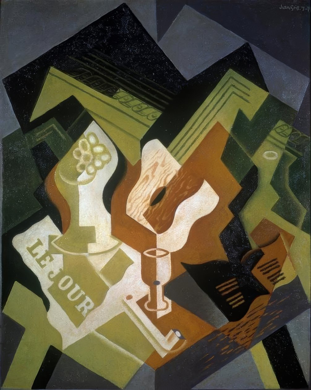 Gitar og fruktskål av Juan Gris