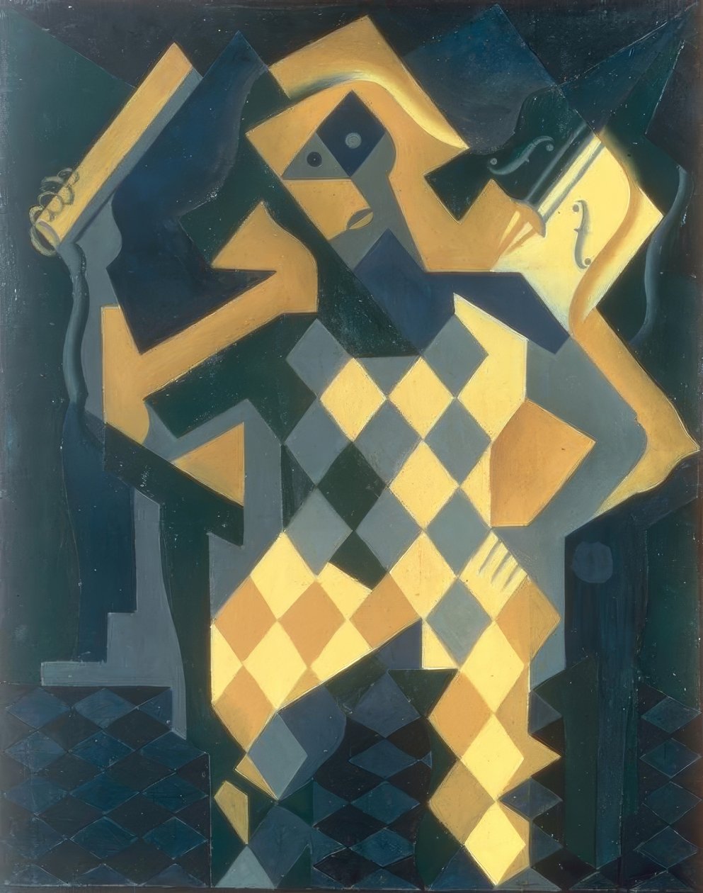 Harlekin på fiolin av Juan Gris