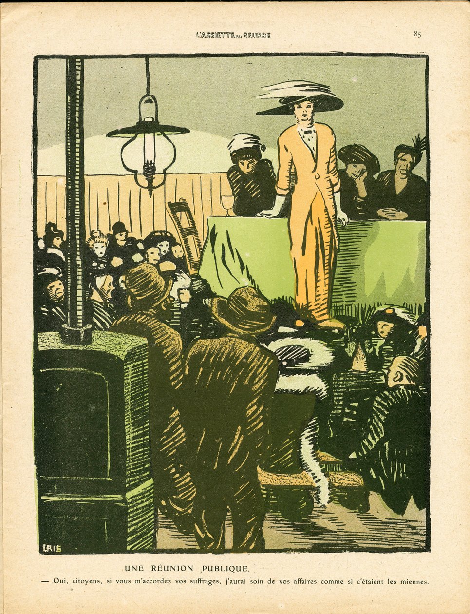L'Plate au beurre, nummer 474, satirisk i farger av Juan Gris