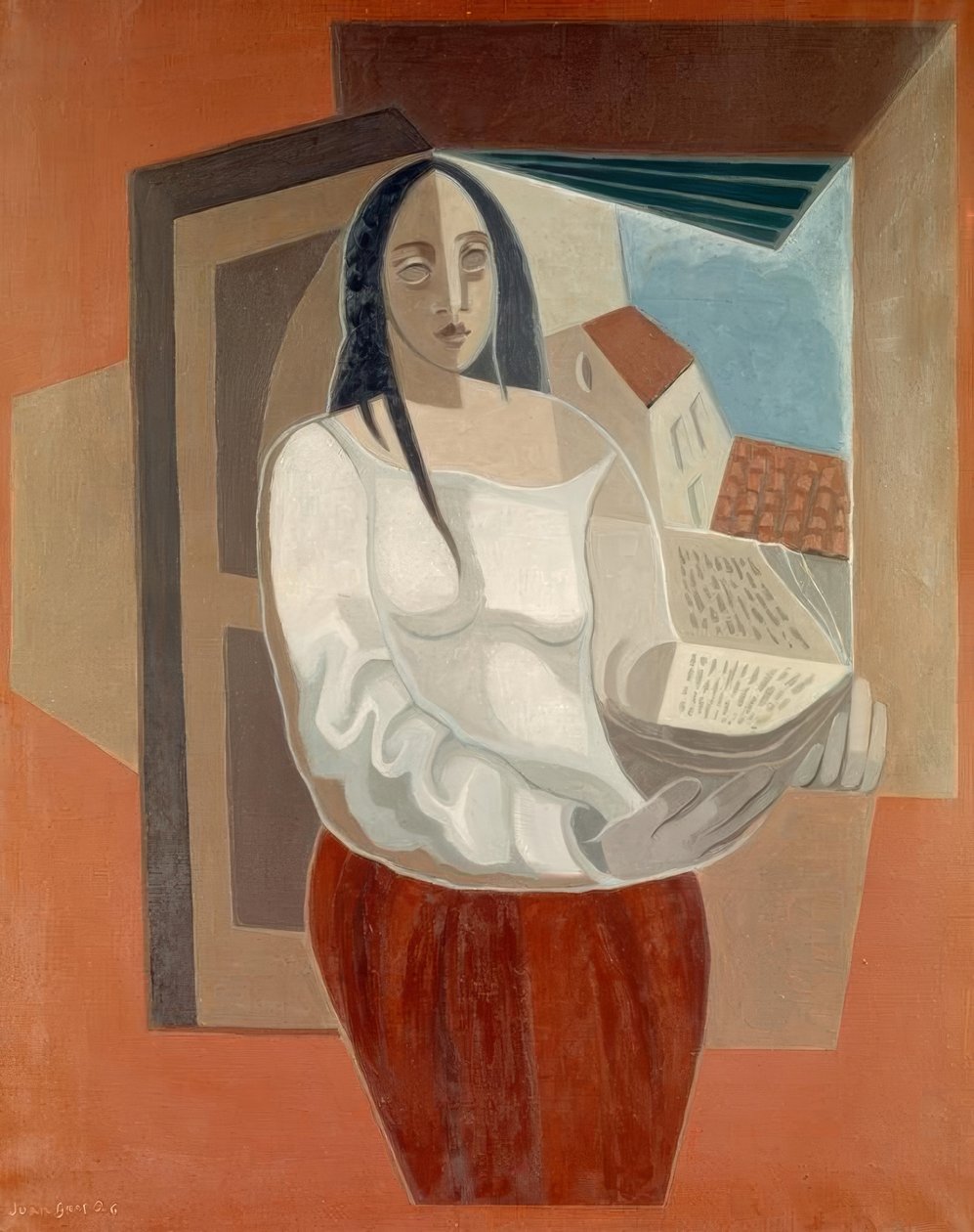 Kvinnen med boken av Juan Gris
