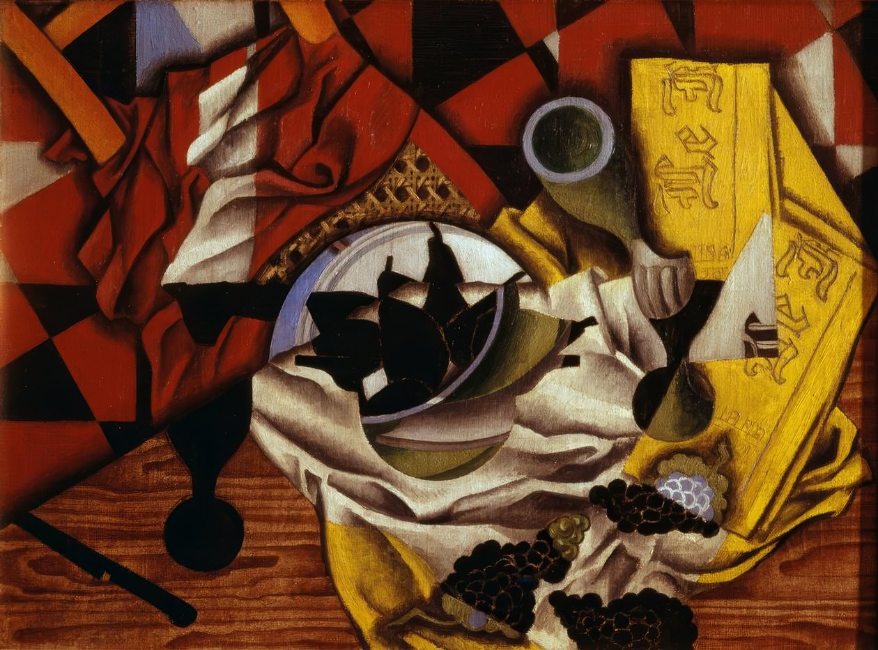 Stilleben med druer og pærer av Juan Gris