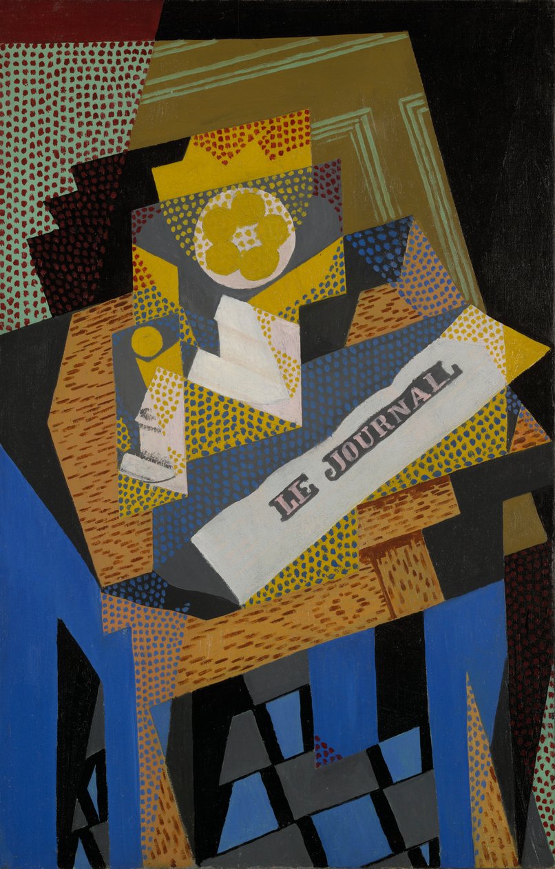 Avis og fruktfat av Juan Gris