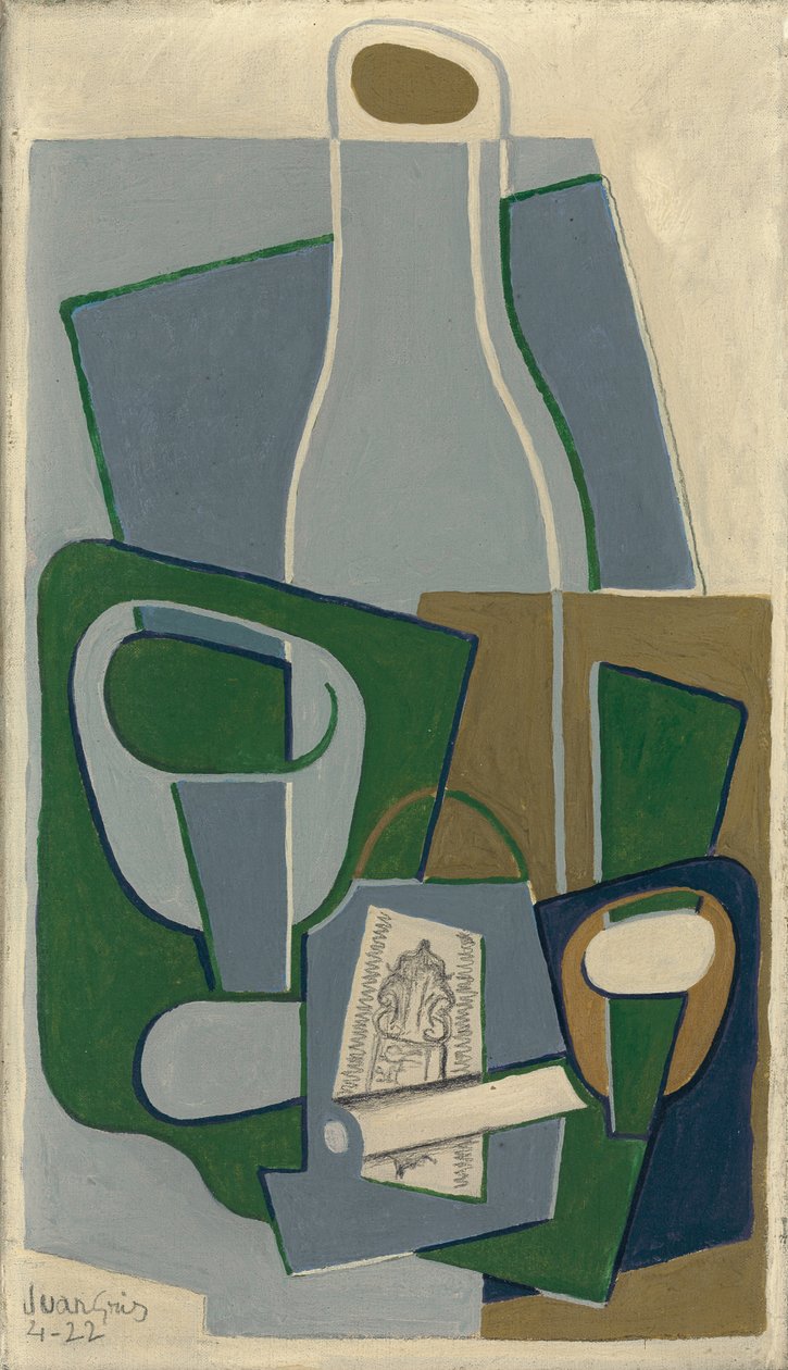 Pipe og tobakkspakke, 1922 av Juan Gris