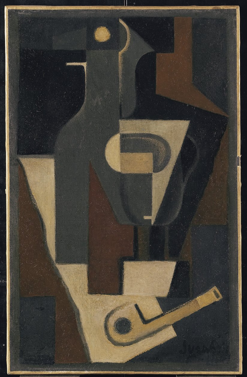 Stilleben med rør, 1918 av Juan Gris