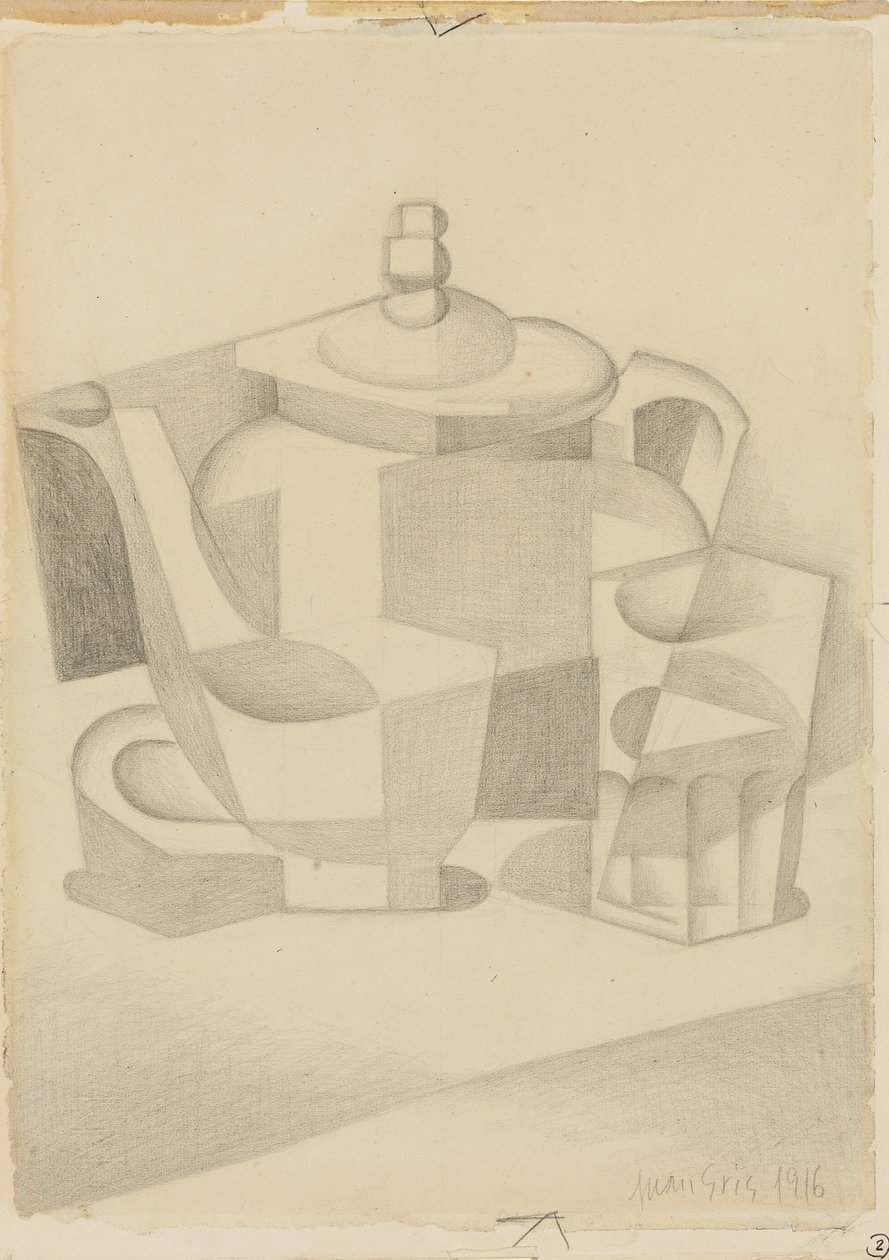 Stilleben med tekanne; Nature morte a la theiere, 1916 av Juan Gris