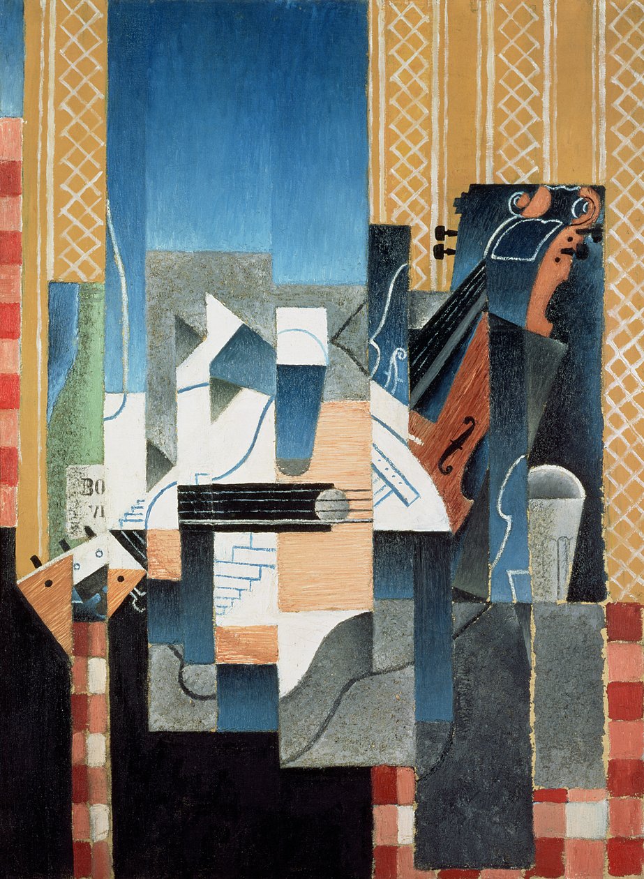 Stilleben med fiolin og gitar av Juan Gris