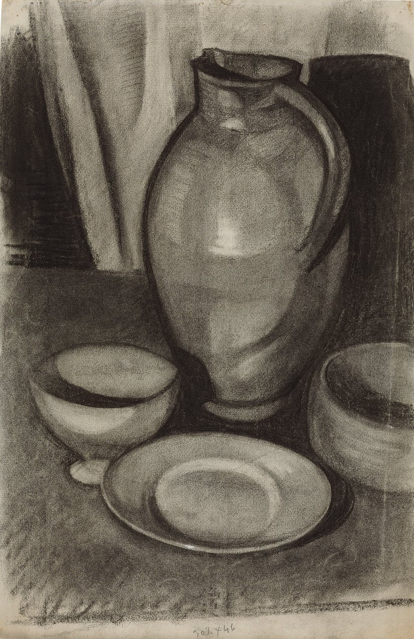 Stilleben med kanne; Nature morte a la cruche, 1910 av Juan Gris