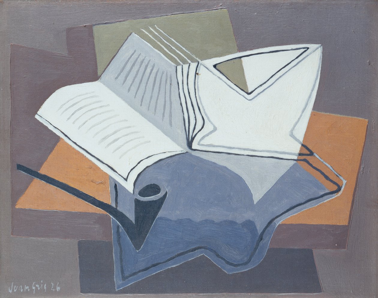 Pipen og den åpne boken av Juan Gris