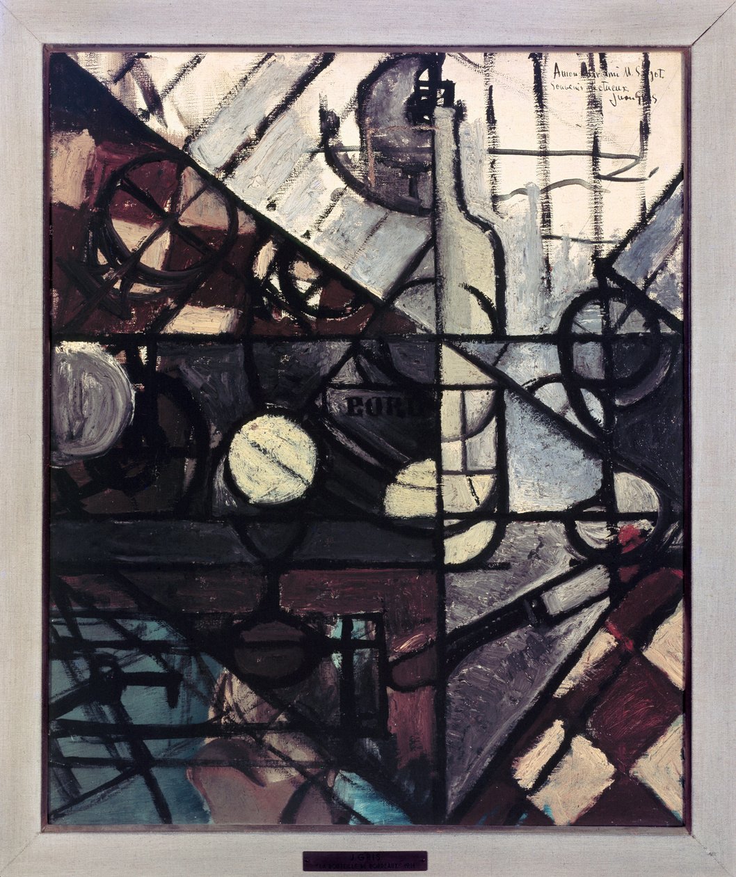 Flasken med Bordeaux (olje på lerret, 1900-tallet) av Juan Gris