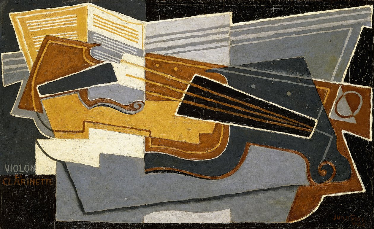 Fiolin og klarinett, 1921 av Juan Gris