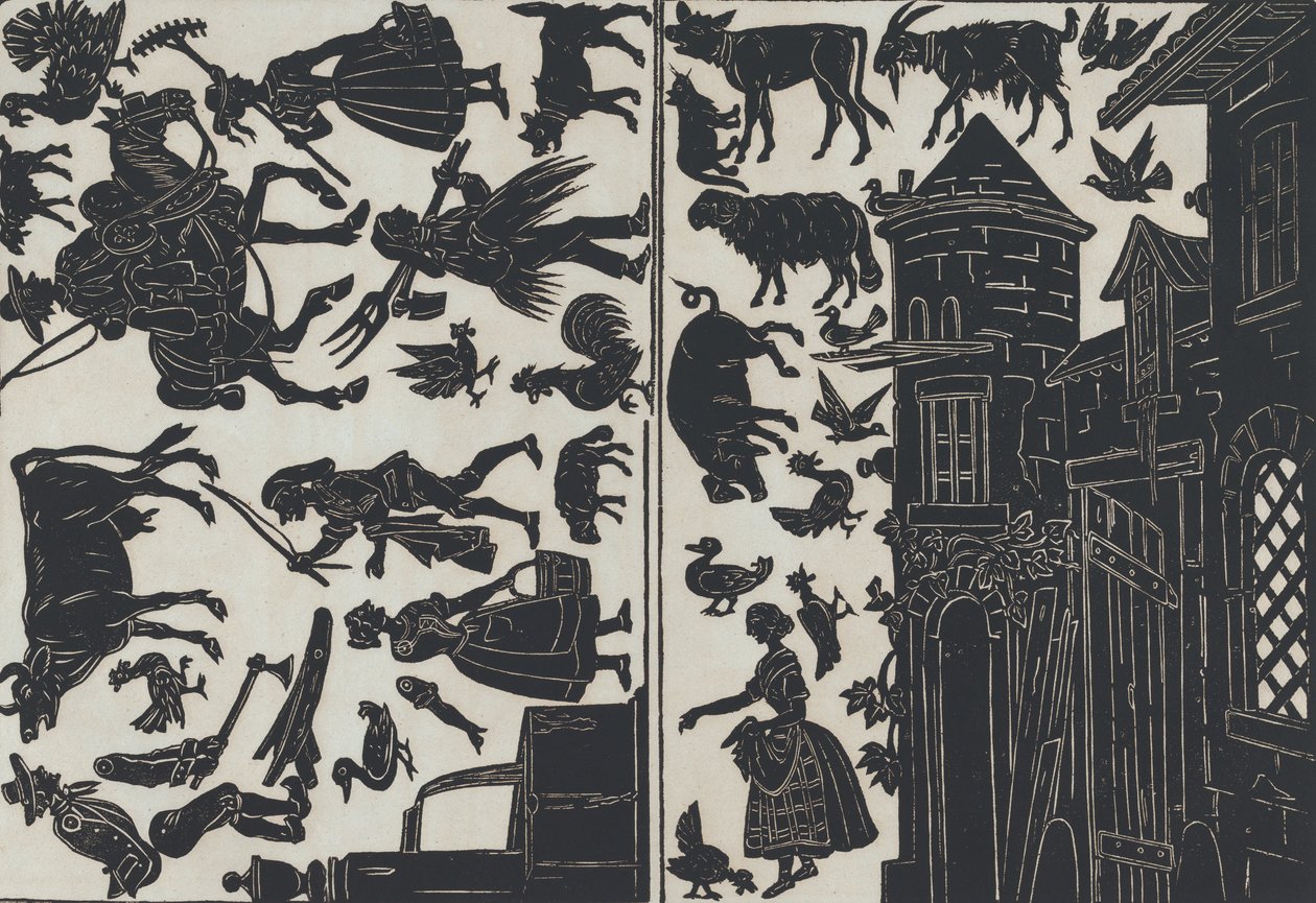 Ark 6 med figurer for kinesiske skyggedukker, 1859. av Juan Llorens