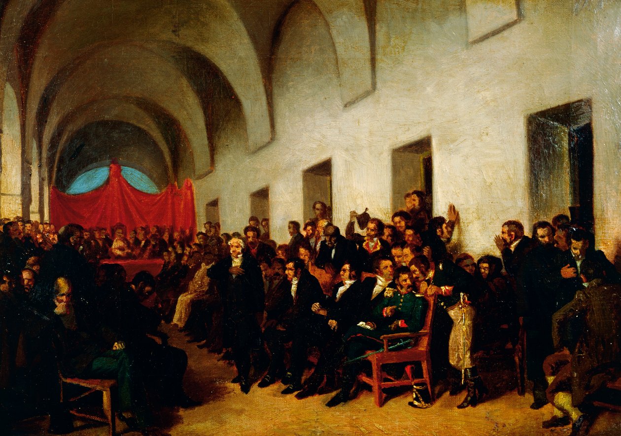 Cabildo i sesjon, 22. mai av Juan Manuel Blanes