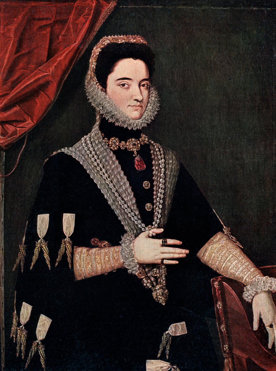 Marie av Østerrike, midten av 1500-tallet 1910 av Juan Pantoja de la Cruz