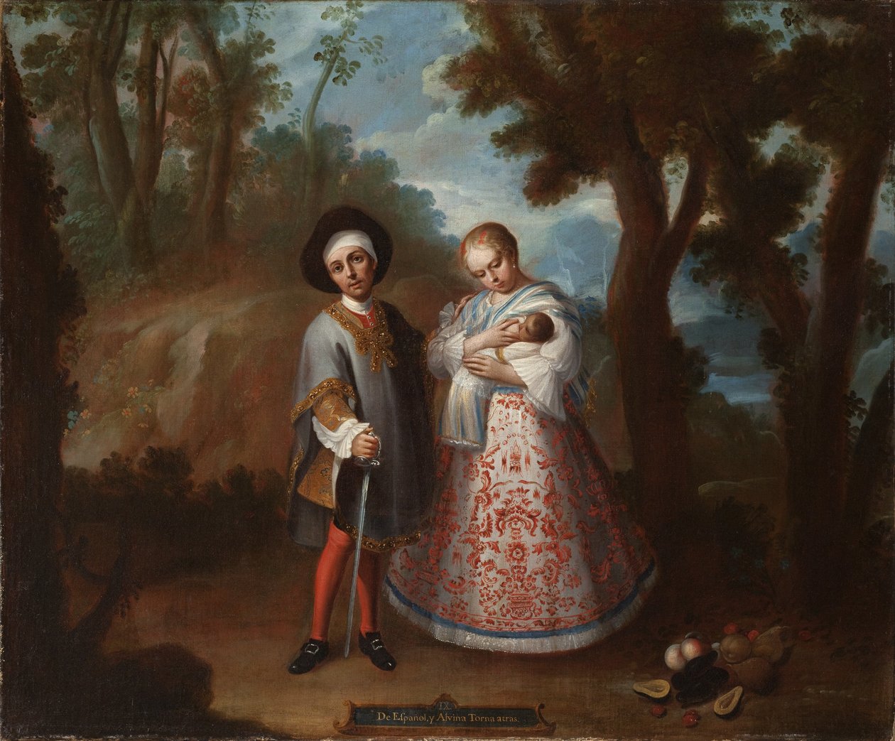 IX. Fra Spaniard and Albino, Return Backwards (IX. De español y albina, torna atrás), ca. 1760 av Juan Patricio Morlete Ruiz