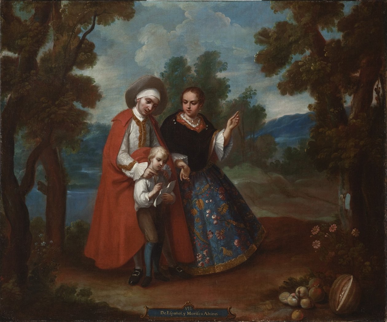 VII. Fra spanjolen og Morsica, Albino (VII. De español y morisca, albino), ca. 1760 av Juan Patricio Morlete Ruiz