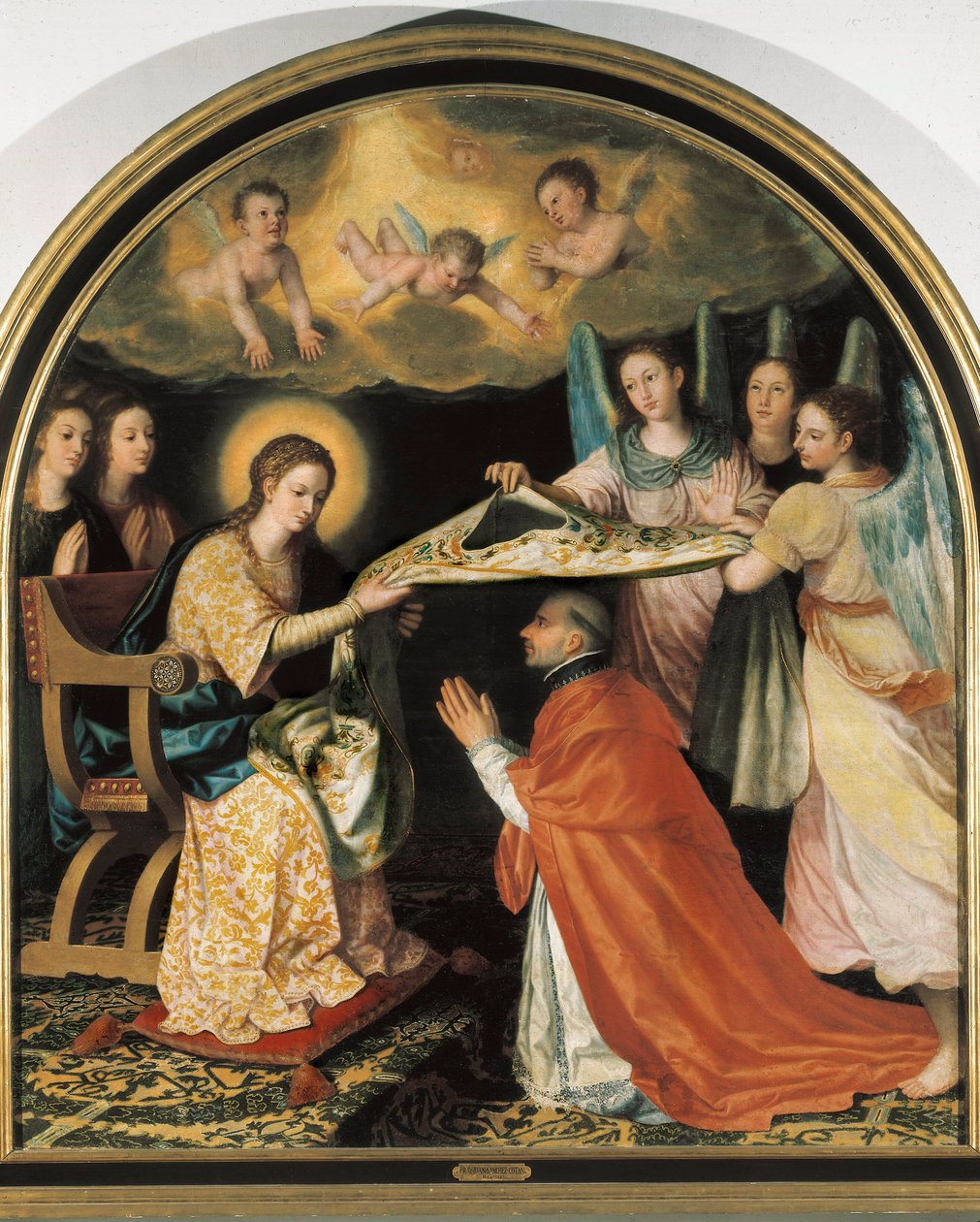 Presentasjon av Chasuble ved Saint Ildefonso Maleri av Juan Sanchez Cotan (1561-1627) Olje på lerret Granada, Granada Museum of Fine Arts. av Juan Sanchez Cotan