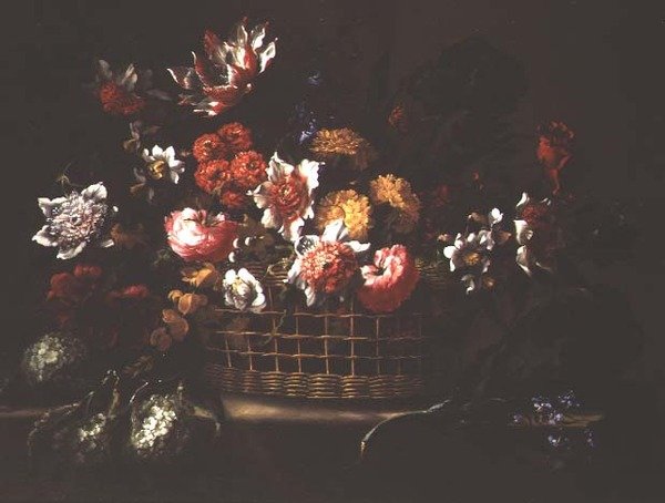 Kurv med blomster, 1665 av Juan de Arellano