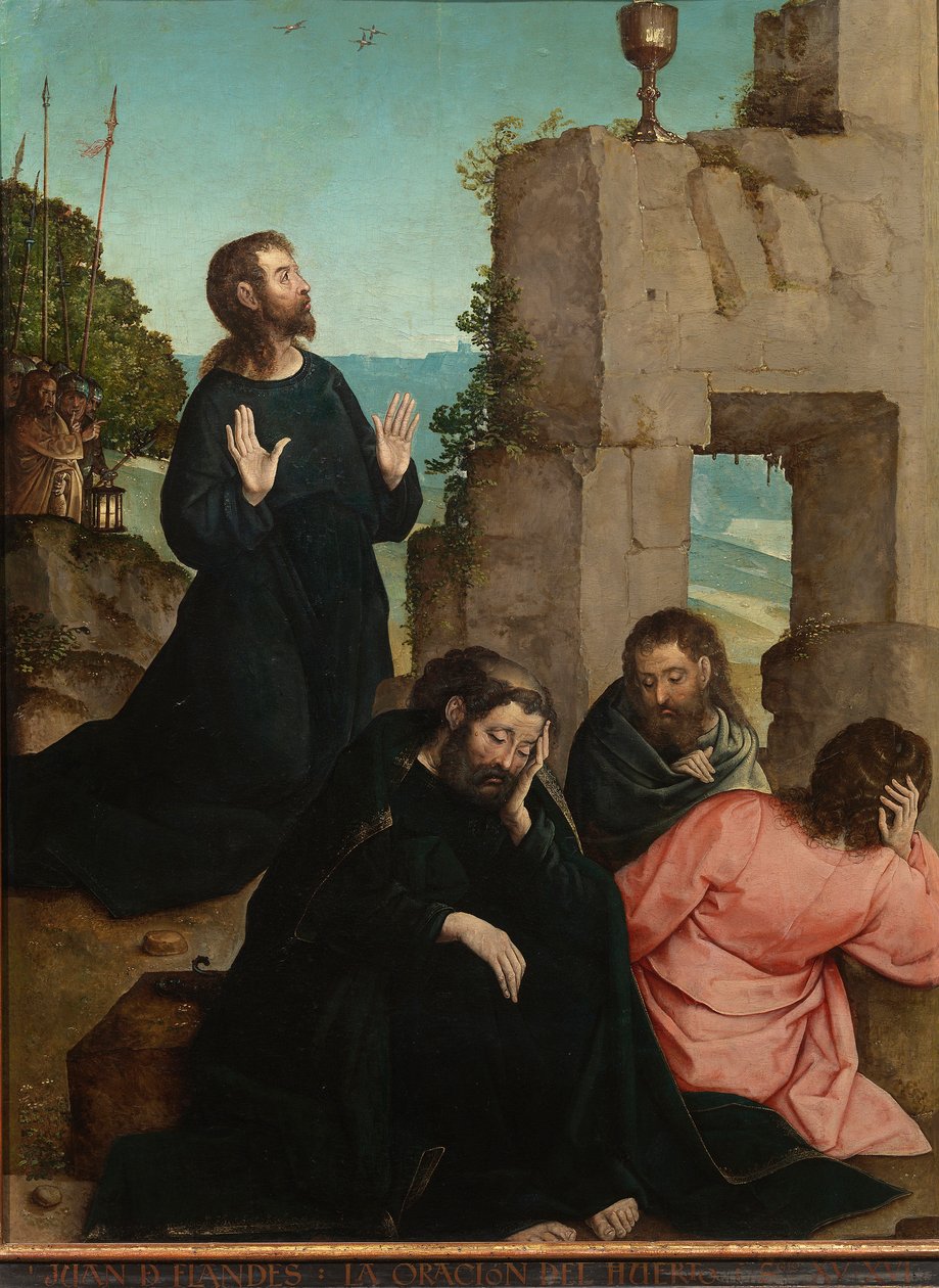 ""Agony in the Garden of Olives"" (The Agony in the Garden) Maleri av Juan de Flandes (ca. 1465-1519) 1514-1519 Dim 110x84 cm Museo del Prado, Madrid av Juan de Flandes