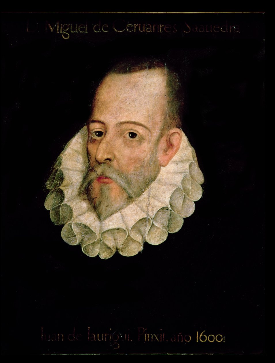 Portrett av Miguel de Cervantes y Saavedra (1547-1615) 1600 (olje på panel) av Juan de Jauregui y Aguilar