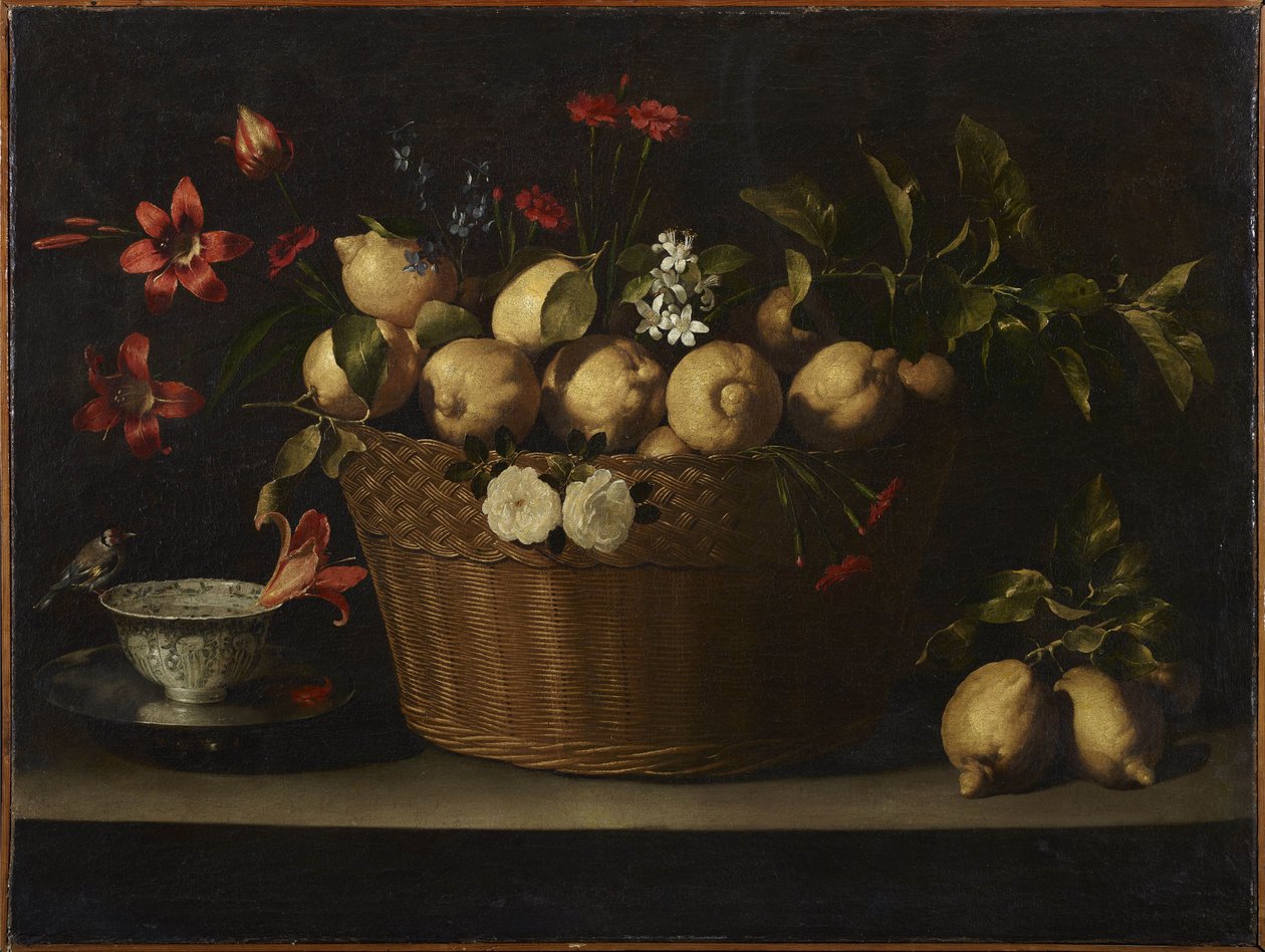 Stilleben med sitroner i en kurv, ca 1643-1649. av Juan de Zurbaran