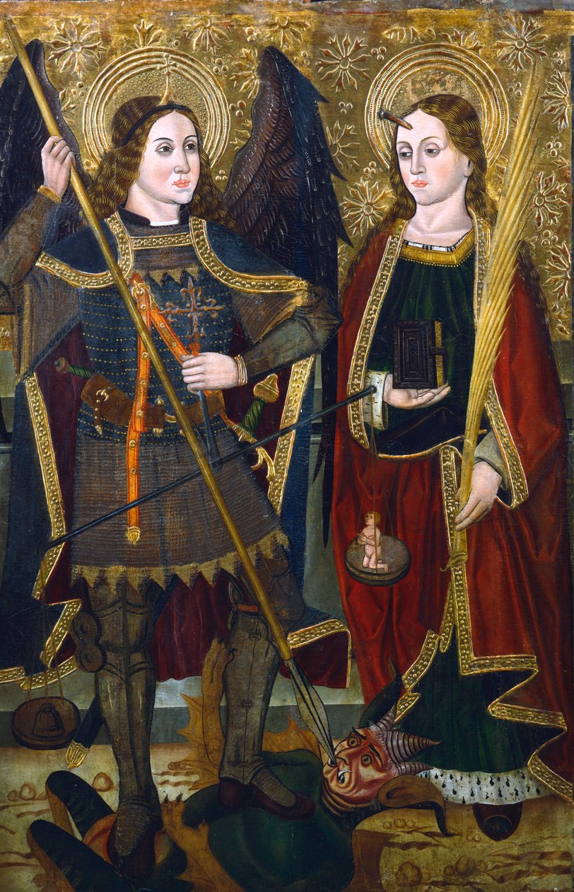 St Michael og Engracia, c1489-c1513 av Juan de la Abadia the Younger
