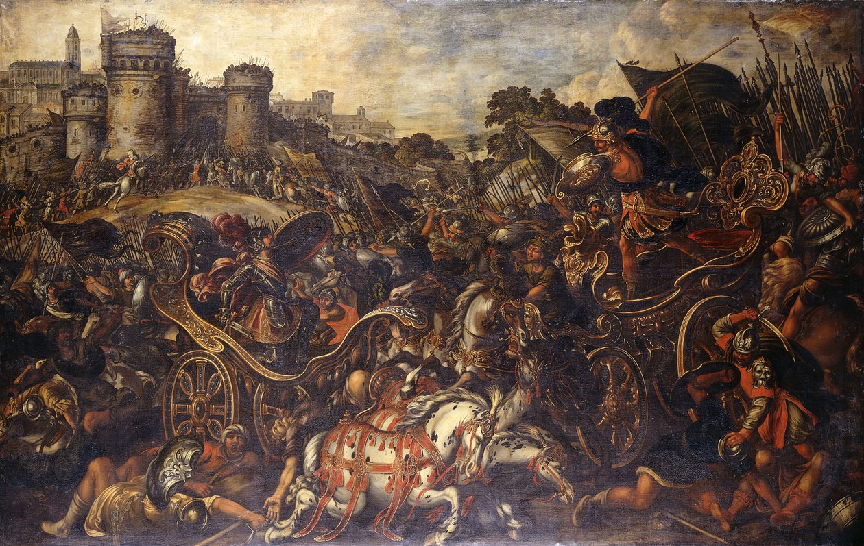 Achilles konfronterer Hector utenfor Troy, av Juan de la Corte