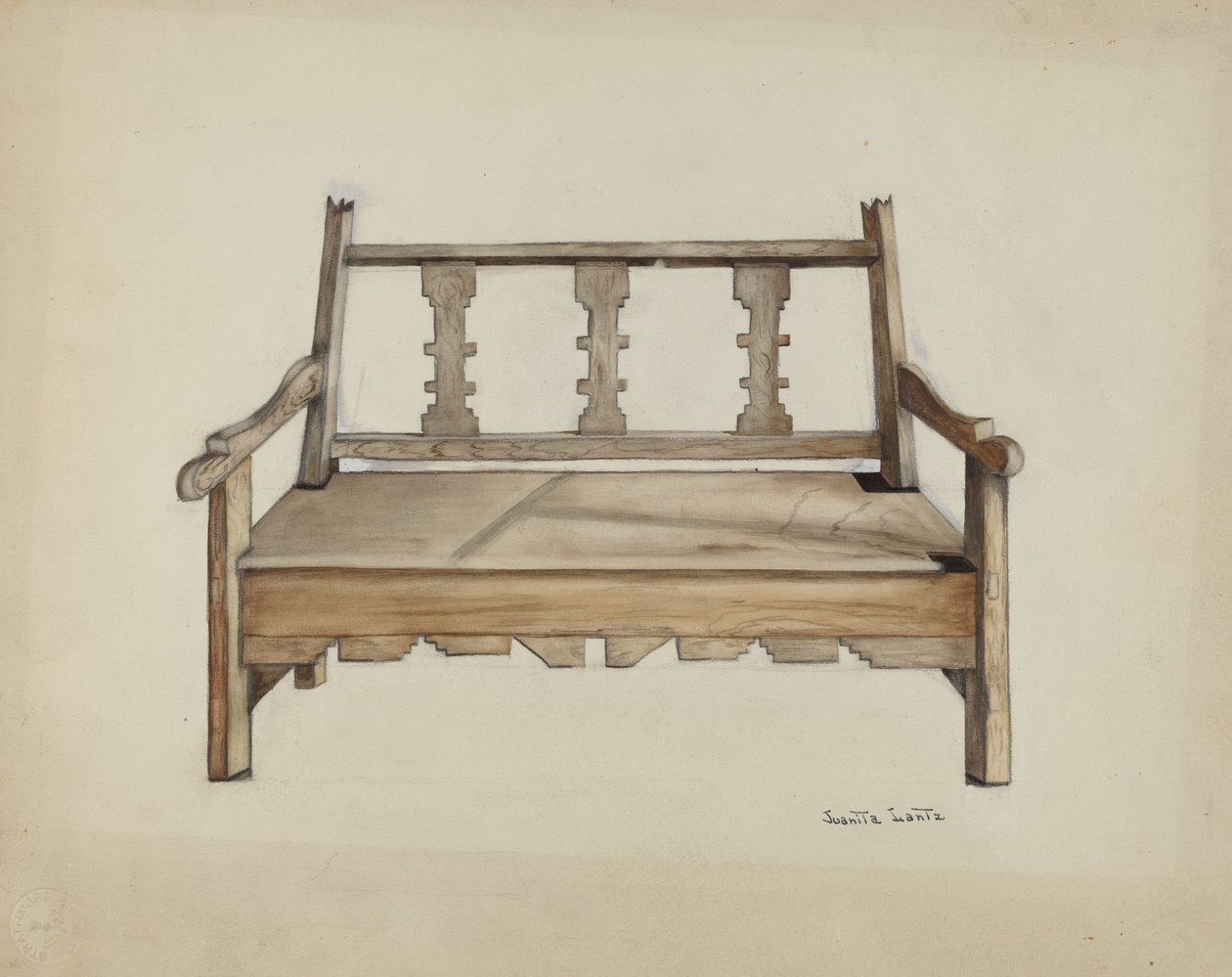 Benk av Juanita Lantz
