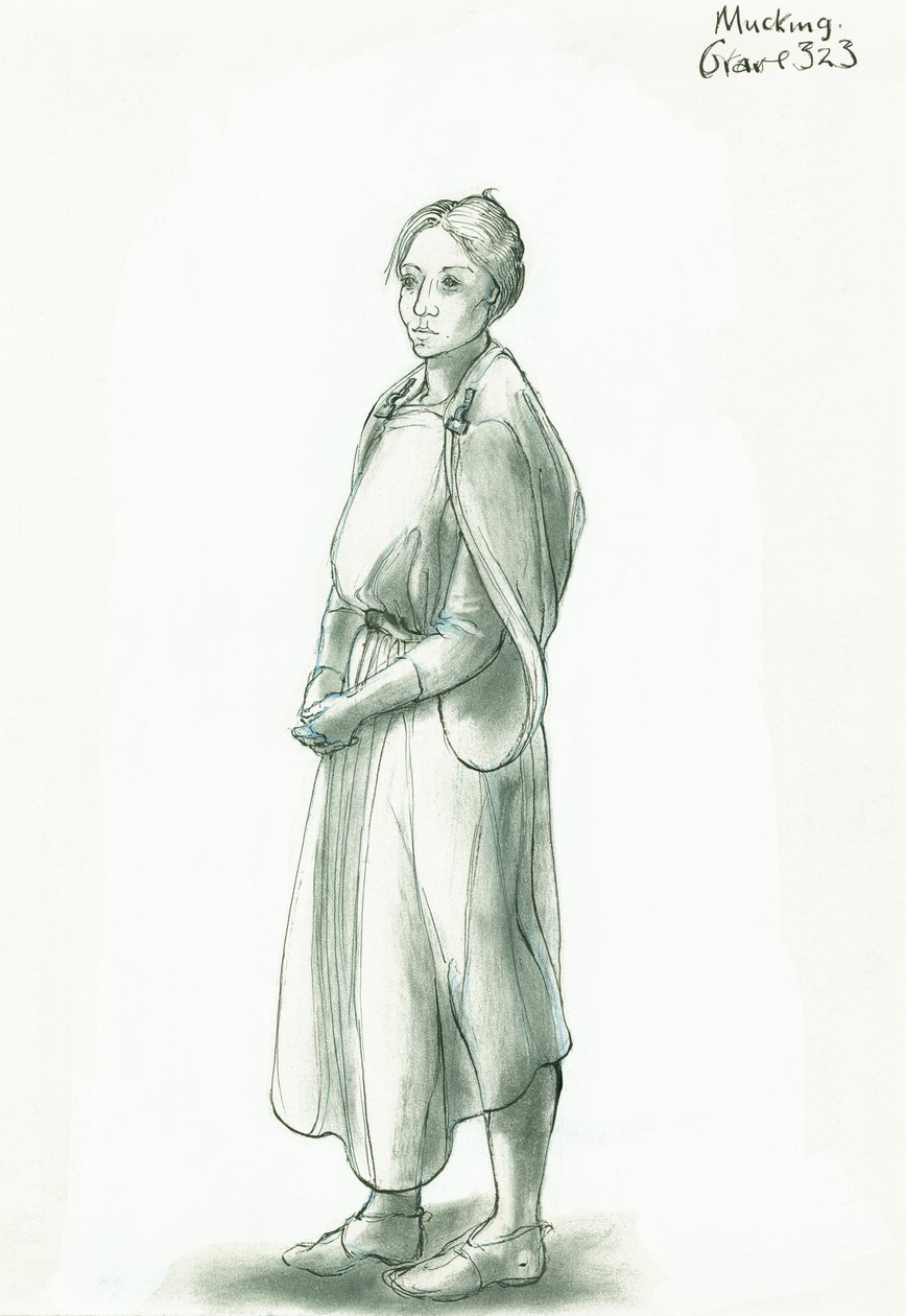 angelsaksisk kvinne, c5.-10. århundre, c1990-2010 av Judith Dobie