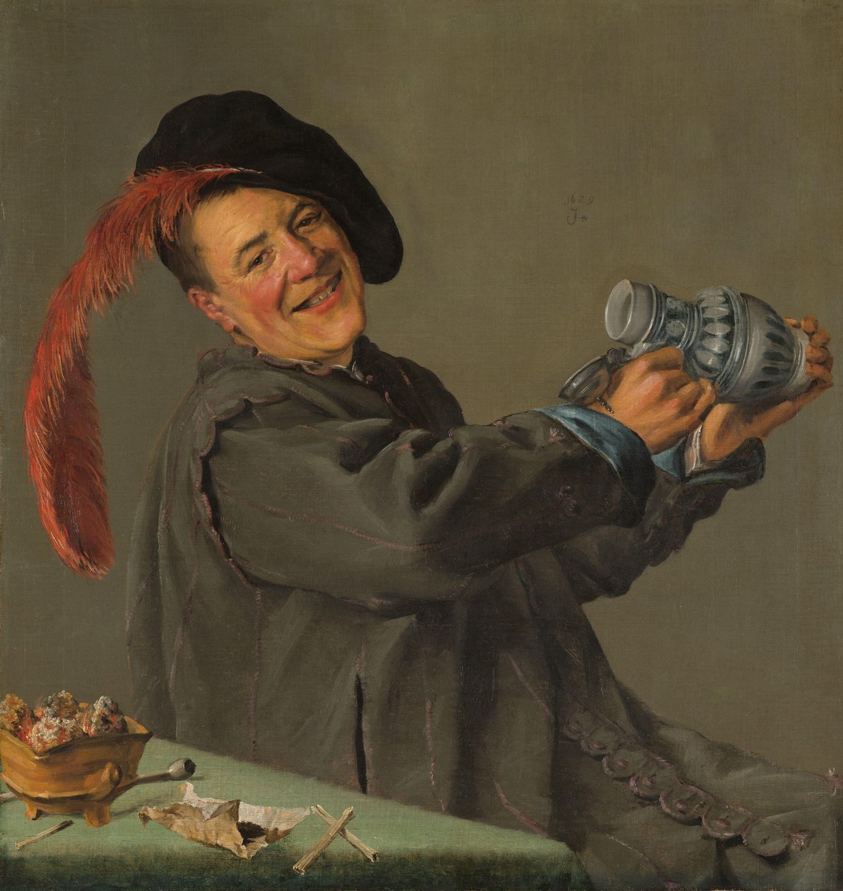 A Fool Holding a Jug, kjent som "The Jolly Drinker" av Judith Leyster