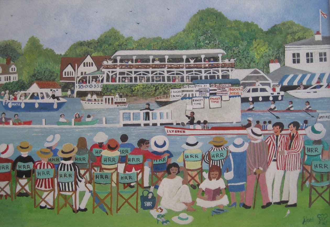 Henley - The Finish, 2012 (Gouache på papir) av Judy Joel