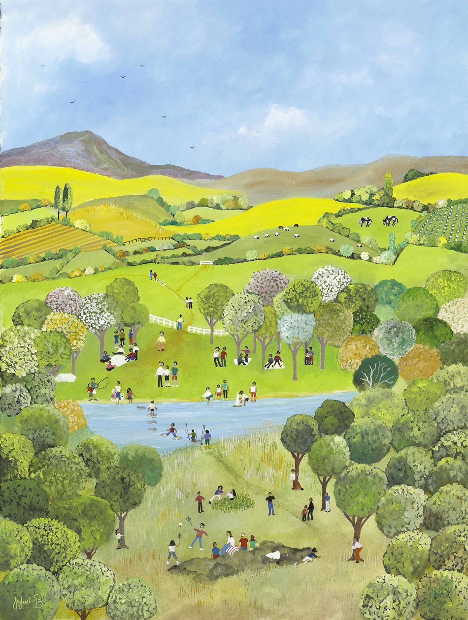 Søndagspiknik, 2009 (Gouache på papir) av Judy Joel
