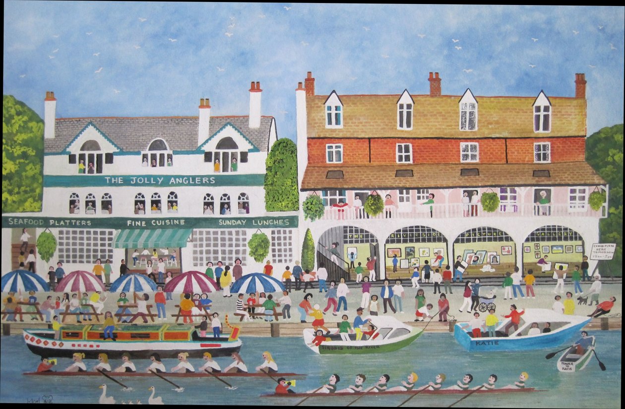 The Riverside at Walton, 2010 (Gouache på papir) av Judy Joel