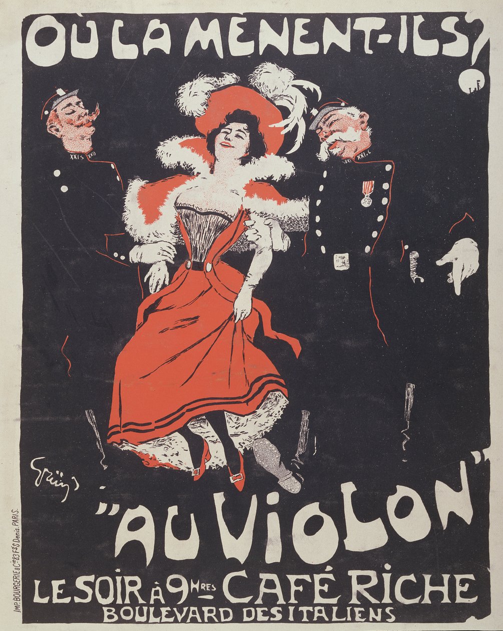 Plakat for Café Riche, ca. 1896 av Jules Alexandre Gruen or Grun
