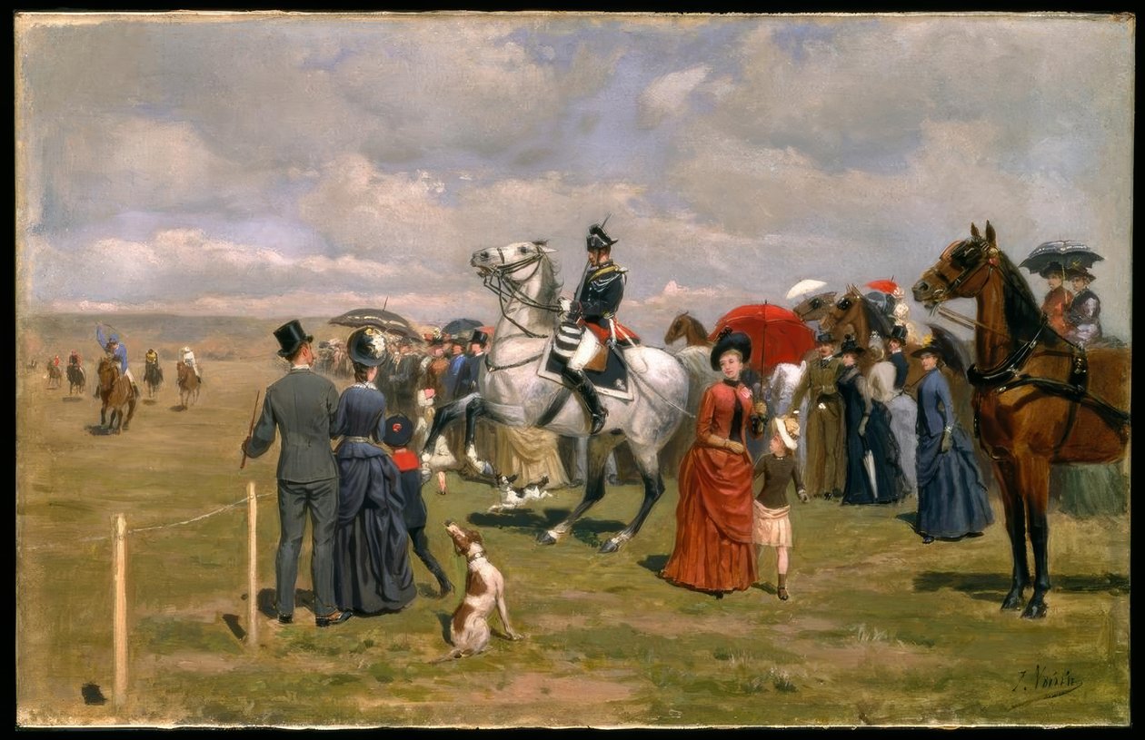 J.A.Voirin, ivrig etter å delta i løpet/maleriet, 1800-tallet av Jules Antoine Voirin