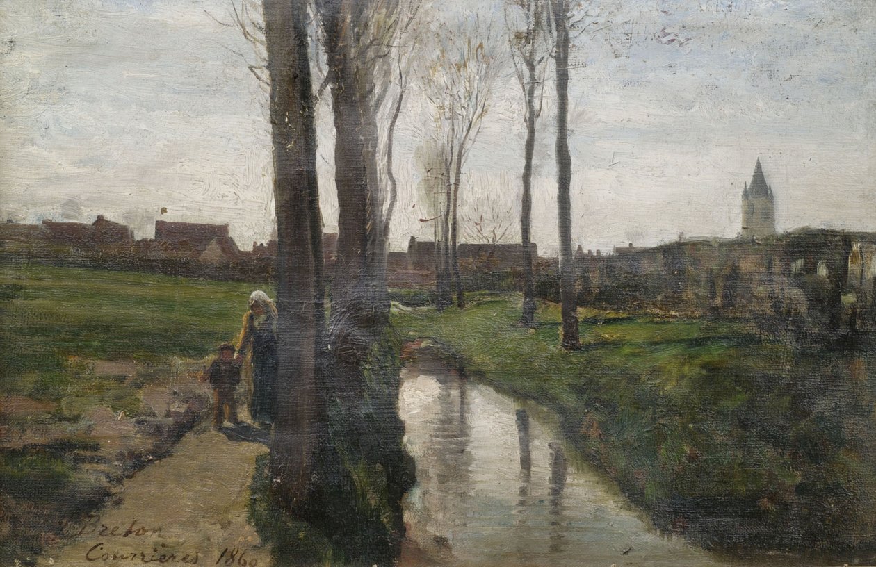Landskap på Courrières av Jules Breton