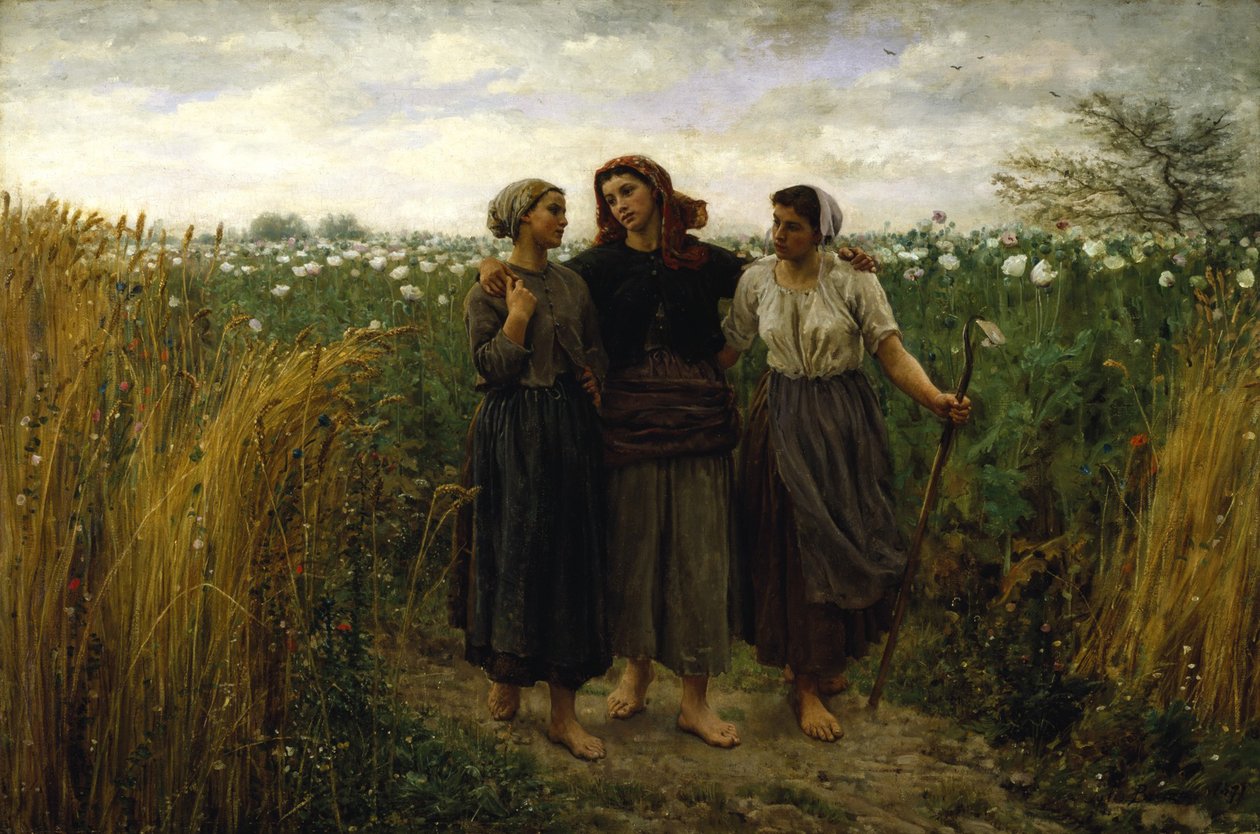 Returnerer fra feltene, 1871 av Jules Breton