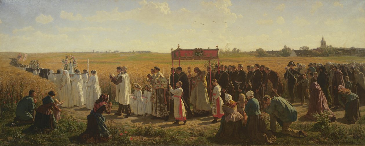 The Blessing of the Wheat in the Artois, 1857 av Jules Breton