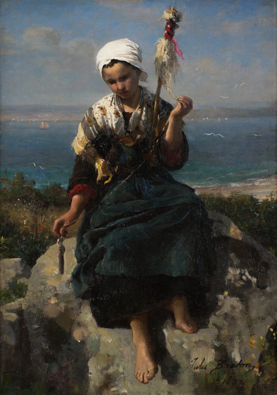 Lin Spinner av Jules Breton