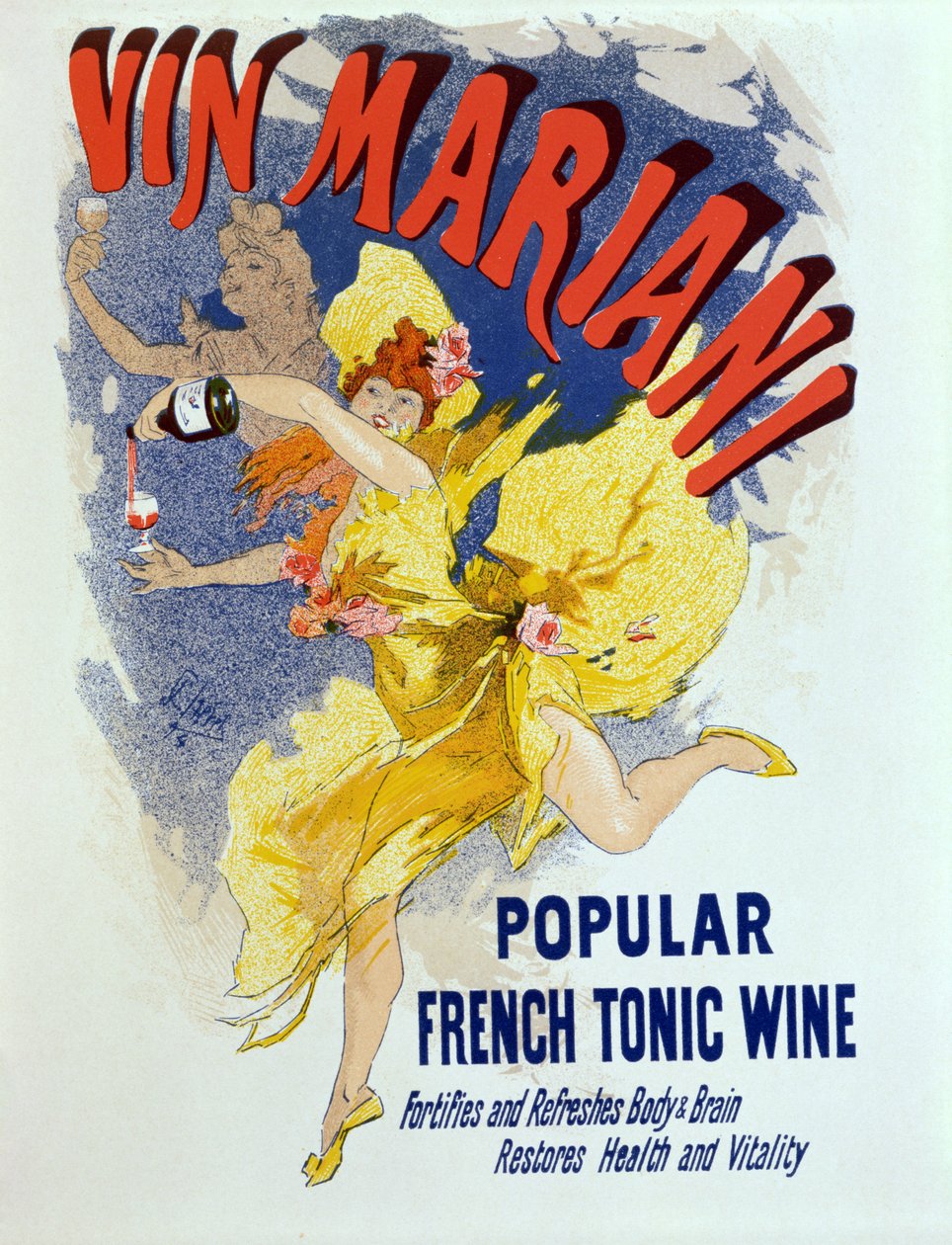 Plakat som annonserer «Mariani Wine», en populær fransk tonicvin, 1894 av Jules Cheret