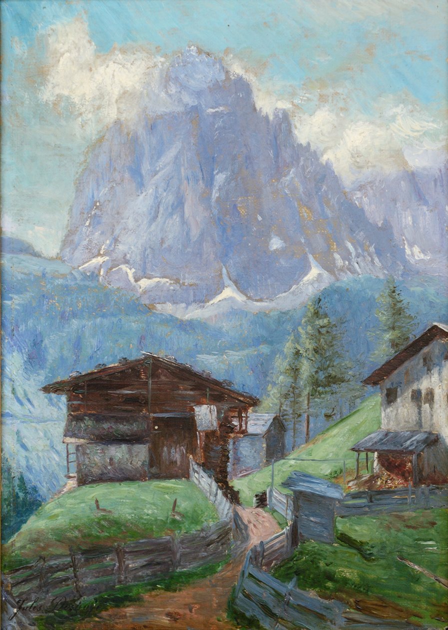 Homestead Insom med Langkofel i Val Gardena av Jules Desgoffe