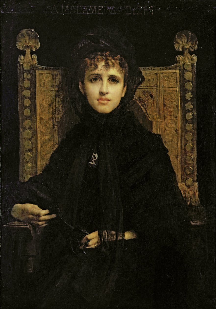 Portrett av Madame Georges Bizet (1849-1926) 1878 av Jules Elie Delaunay