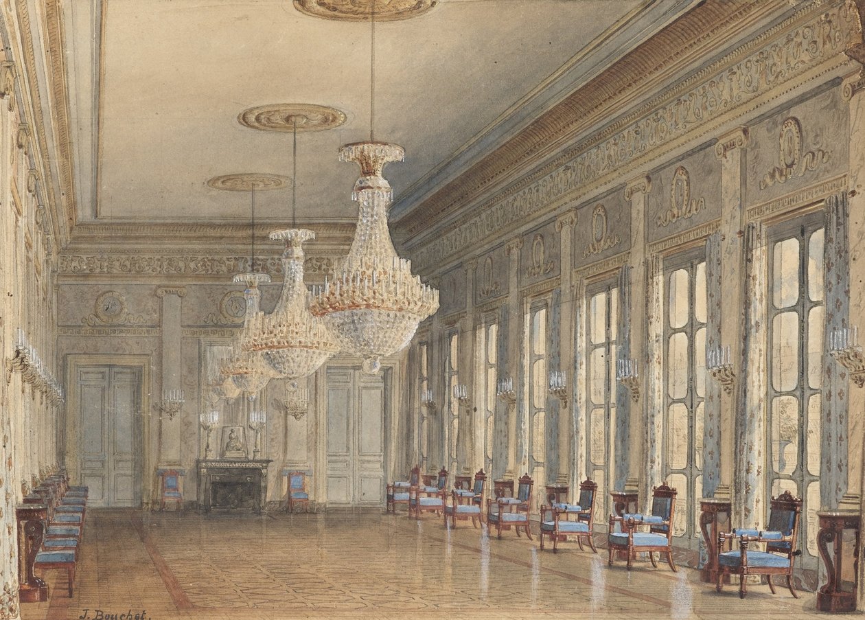 Salongen i Montpensier -fløyen, Palais Royal av Jules Frédéric Bouchet