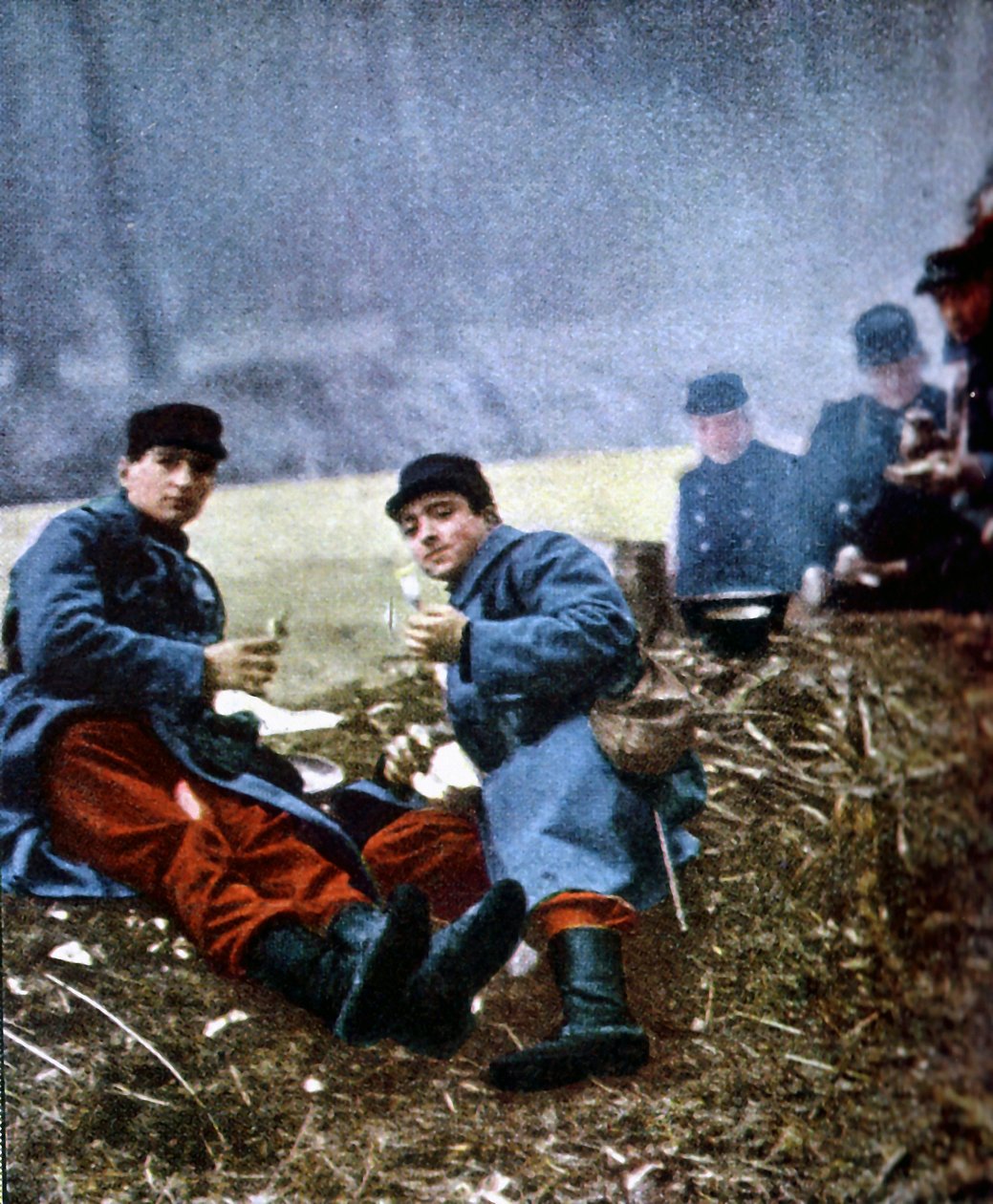 Franske soldater, Marne, september 1914 (autokrom) av Jules Gervais Courtellemont
