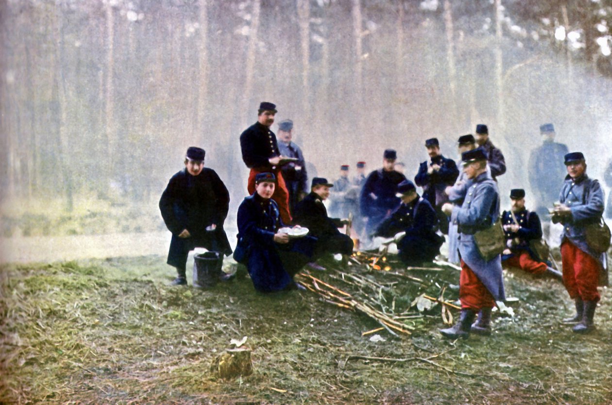 Franske soldater, Marne, september 1914 (autokrom) av Jules Gervais Courtellemont