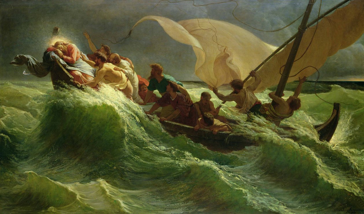 Kristus sover i båten sin av Jules Joseph Meynier