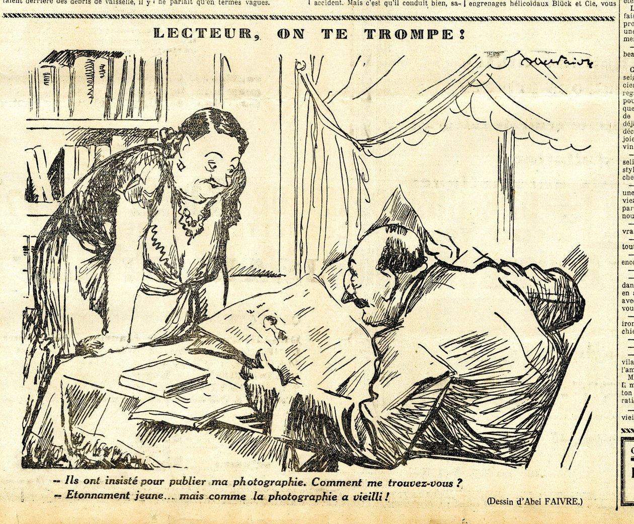 Oppriktig, satirisk i N & B av Jules Abel Faivre