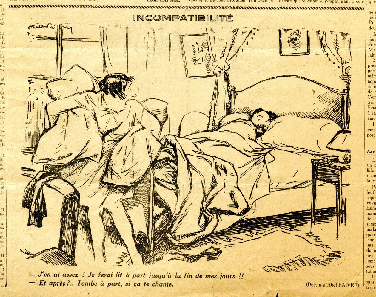 Oppriktig, satirisk i svart-hvitt av Jules Abel Faivre